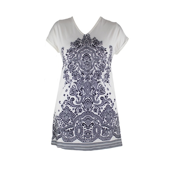 Cute Short Black And White Mini Dress Bohemian - Picture 1 of 3